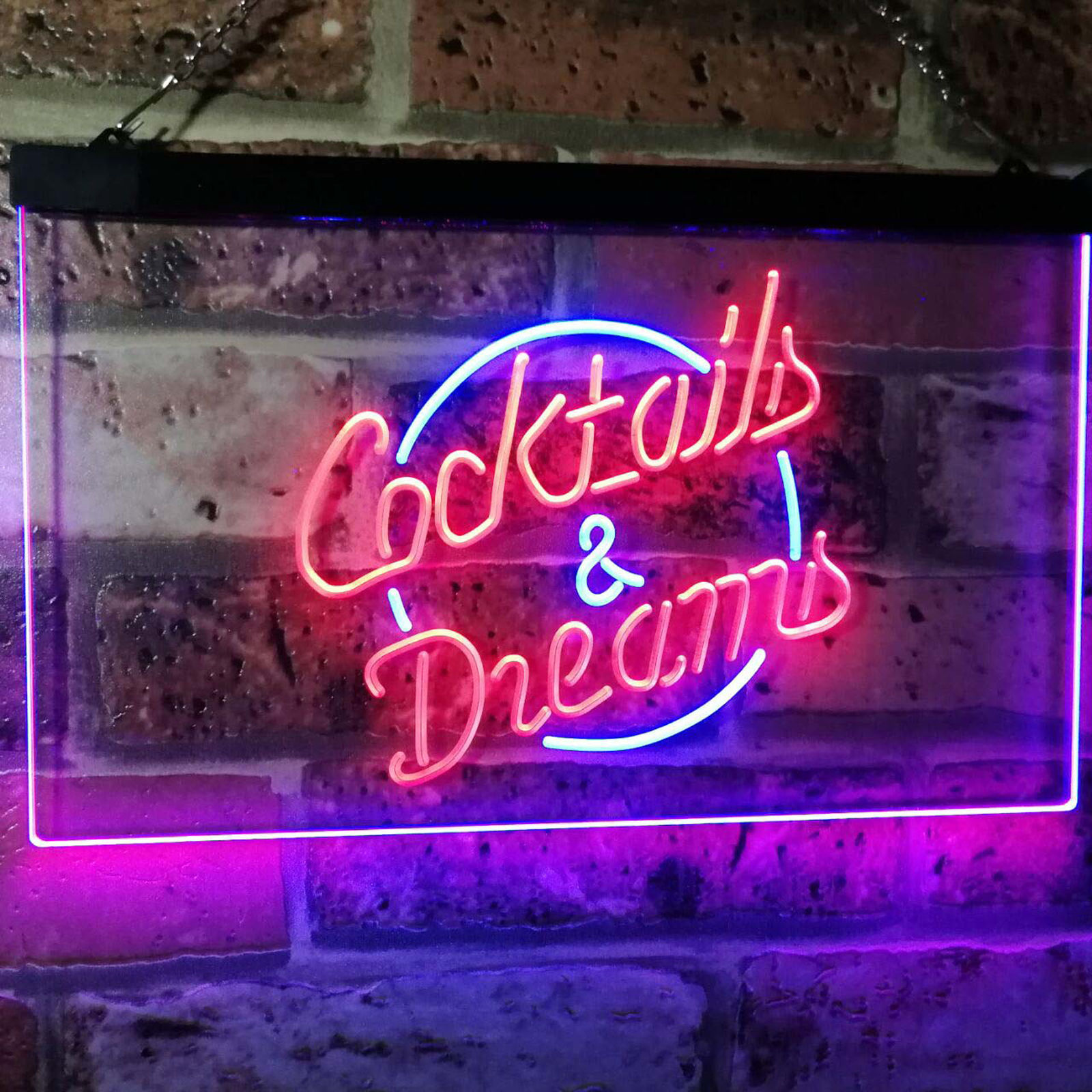 Cocktails and Dreams Dual Color Led Neon Sign